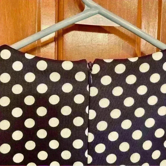 Shelby & Palmer Black and White Polka Dot Midi Dress - Picture 6 of 9